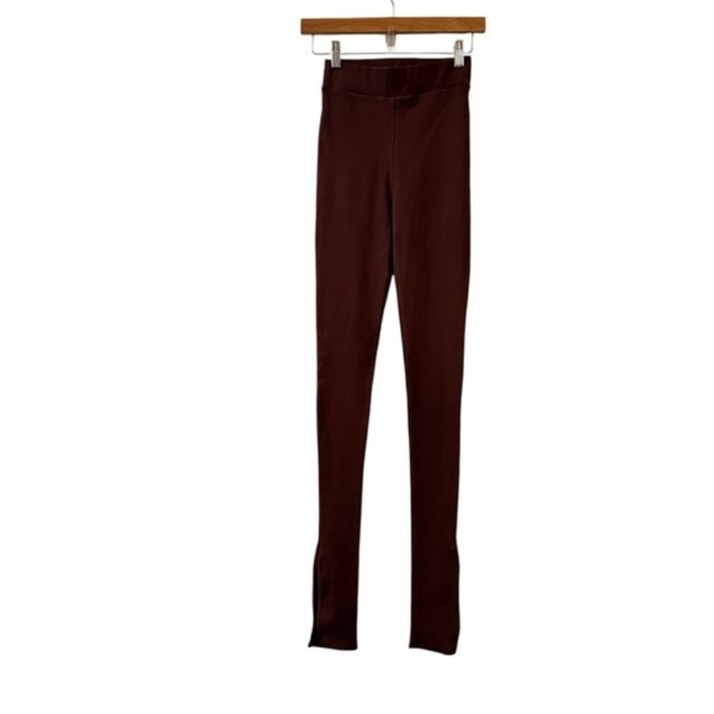 Naked Wardrobe Women's Snatched & Slit High Waist Leggings Size S Chocolate - Picture 2 of 9